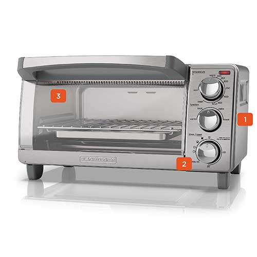 BLACK+DECKER™ TO1760SS 4-Slice Toaster Oven, Stainless Steel with Natural Convection